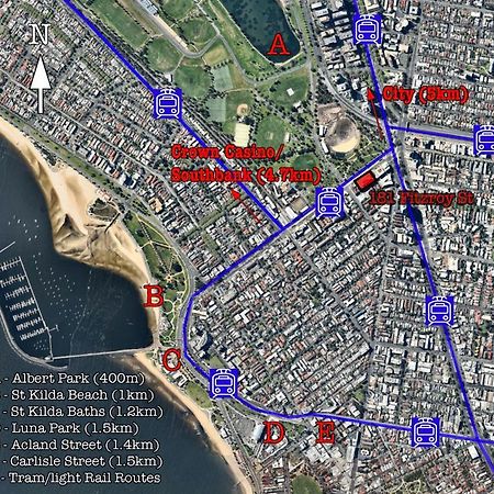 Апартаменти ☆ Heart Of St Kilda ☆ Infinity Pool+Parking+Wifi Мельбурн Екстер'єр фото