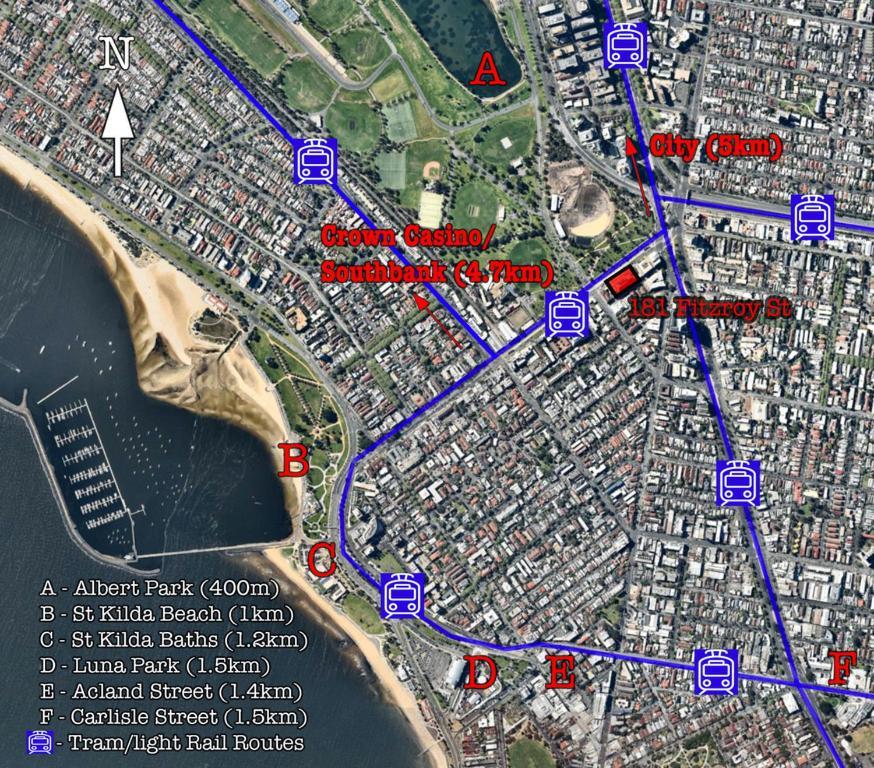 Апартаменти ☆ Heart Of St Kilda ☆ Infinity Pool+Parking+Wifi Мельбурн Екстер'єр фото